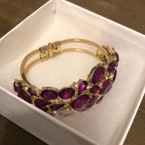Purple and gold cuff bracelet
